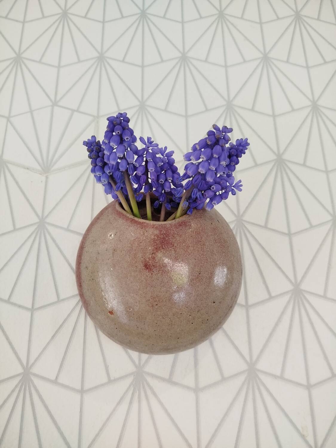 Stoneware wall vase