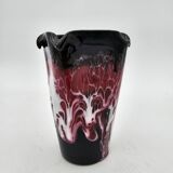 Vintage Vallauris black, pink and white vase