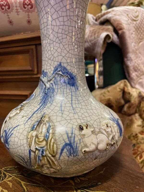 Vase porcelaine craquelé XIX