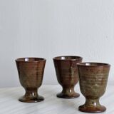 Set of 3 small enamelled ceramic mugs
