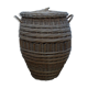 Laundry basket with rattan with coves and lid