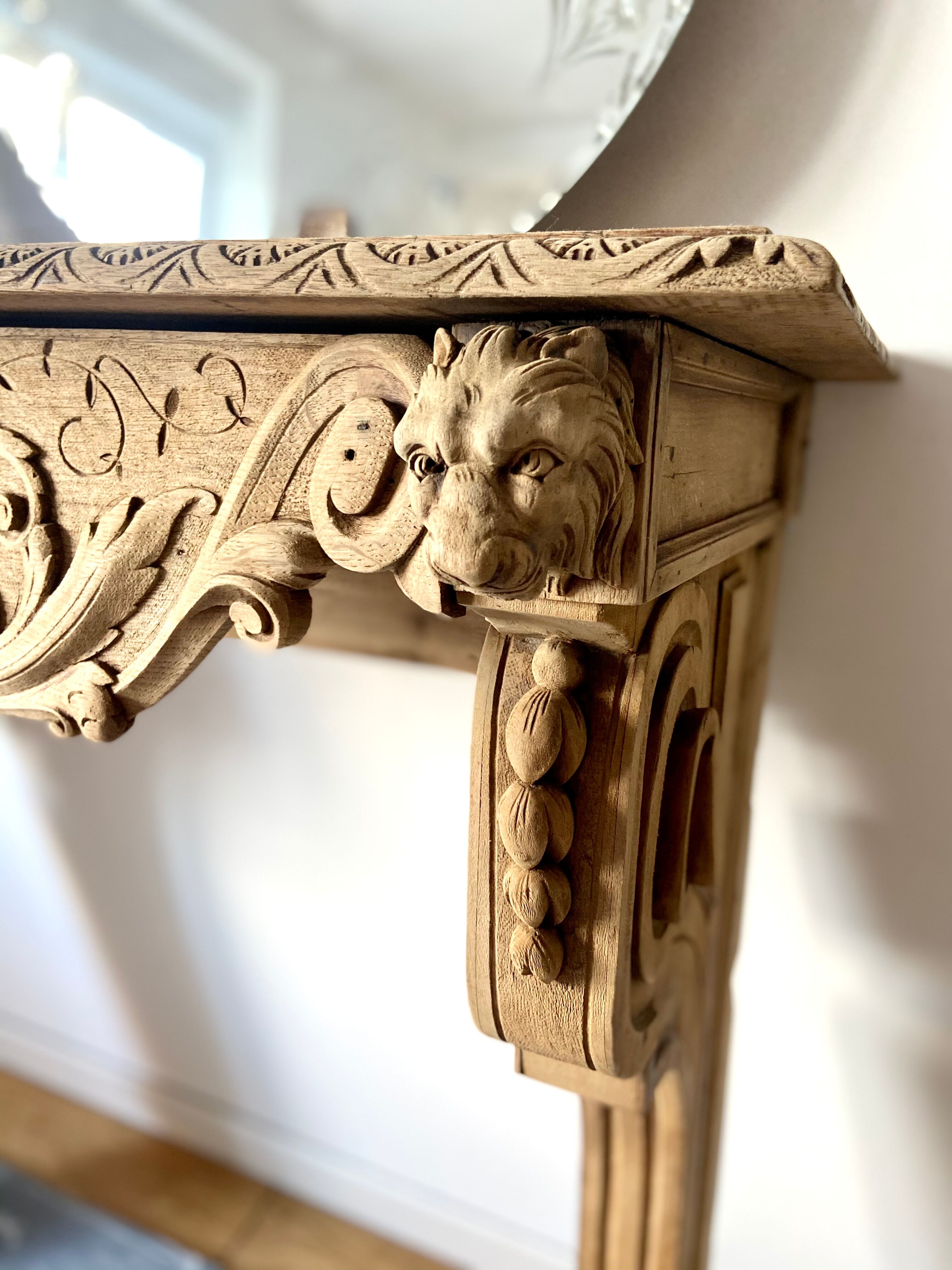 Oak fireplace mantle XIX