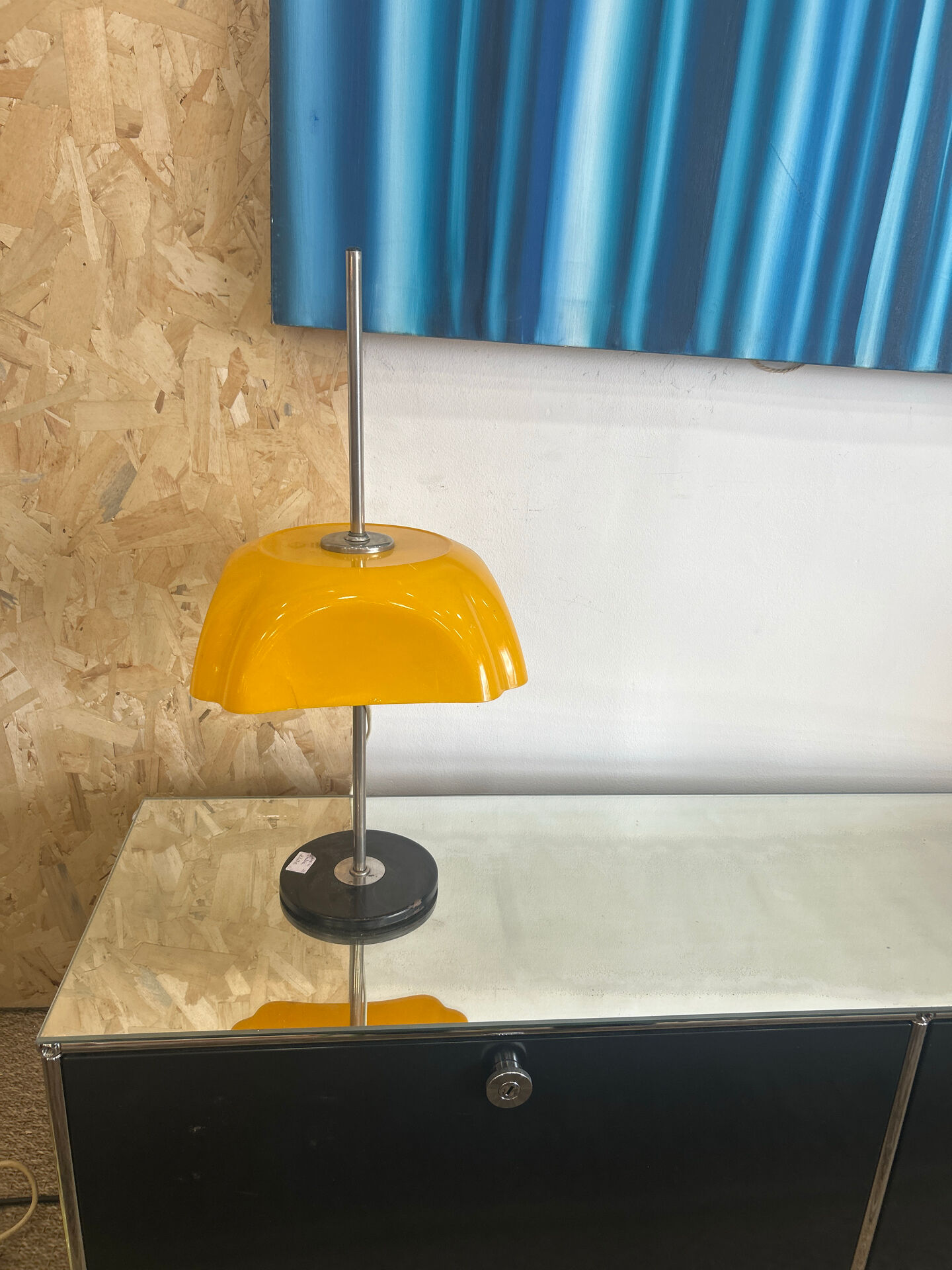 Gensini — adjustable yellow table lamp, italy, 1970s