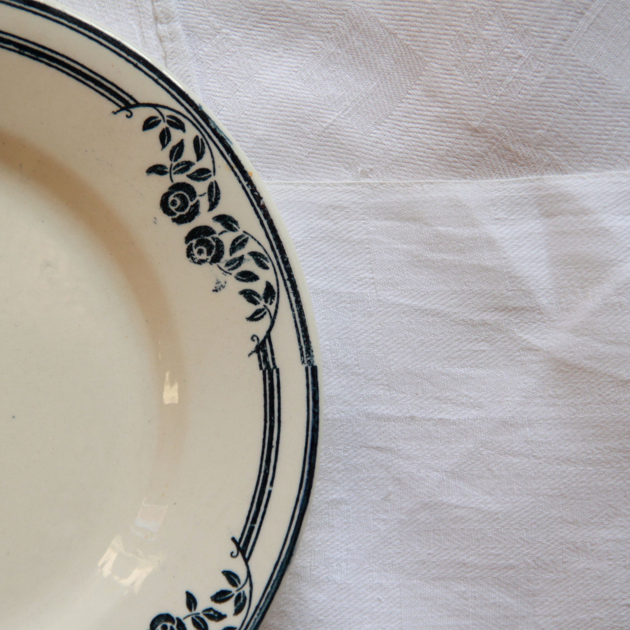 Set of 6 dessert plates earth of iron earth old Salins model Saussure EC