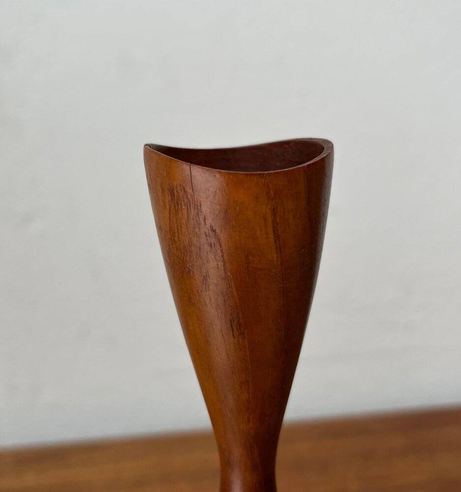 Mid-Century Danish Teak Tulip Candle Holder, 1960s