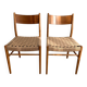 Pair of Scandinavian teak and rope chairs