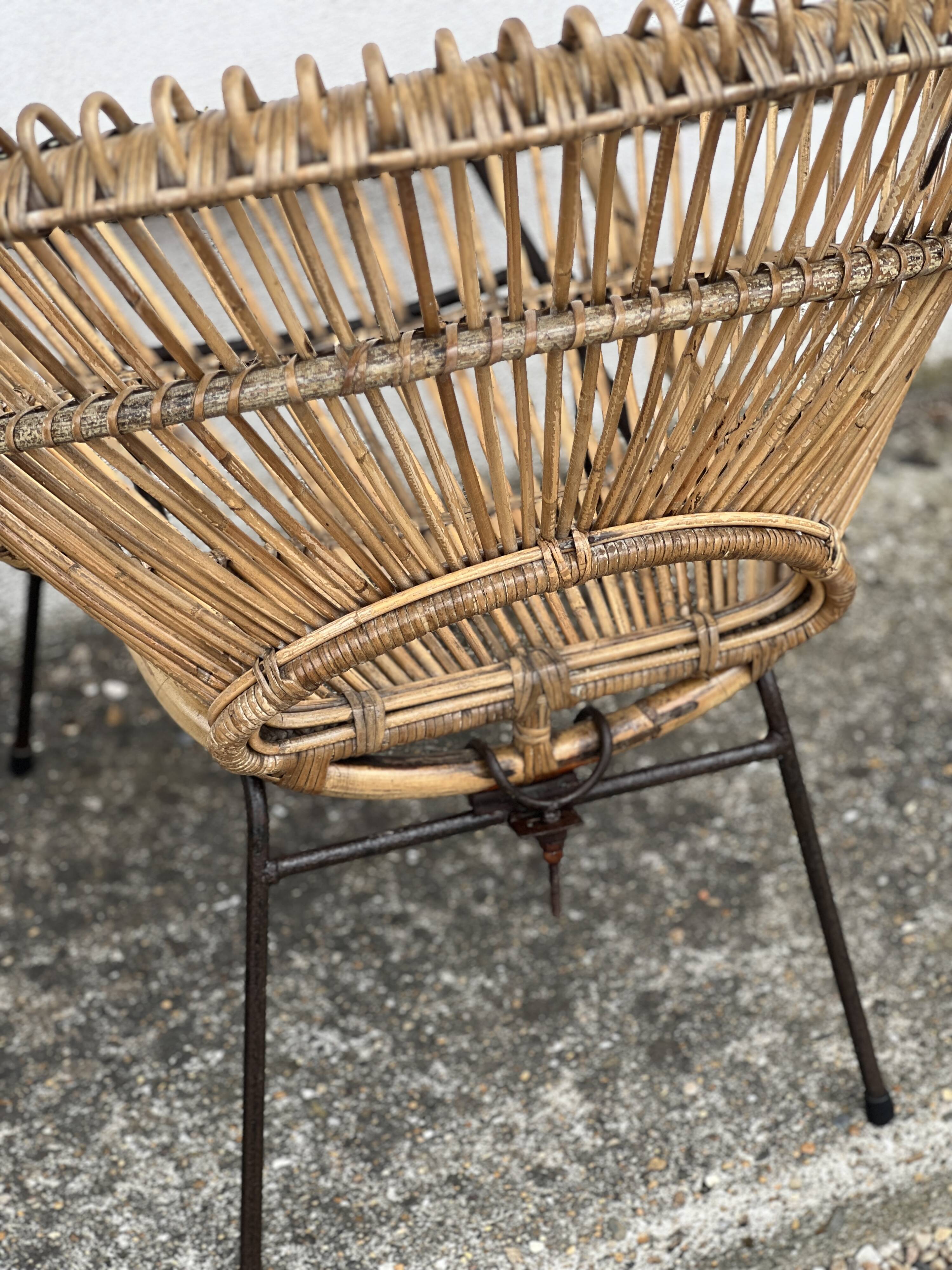 Pair of rattan armchairs