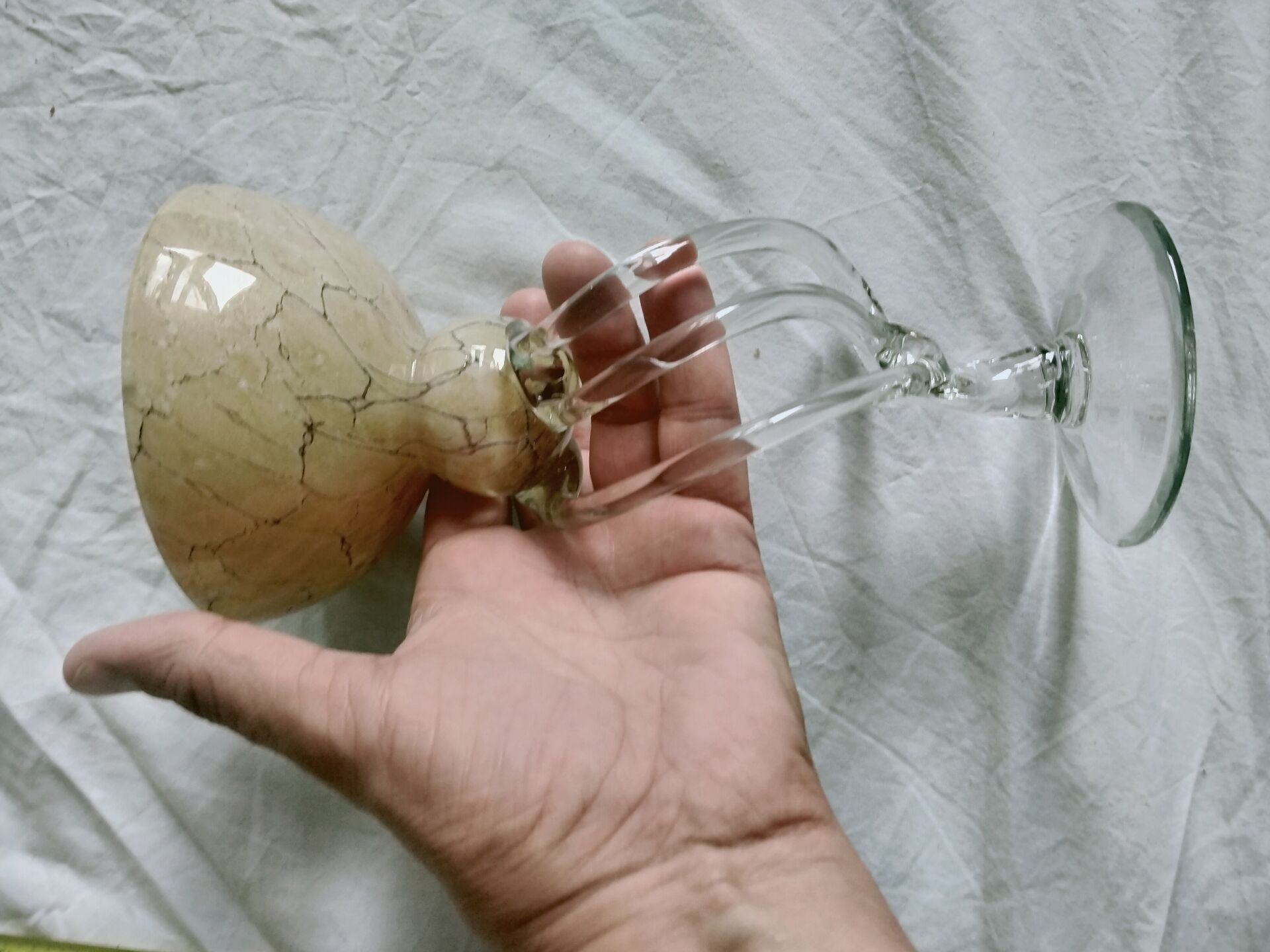 2 blown glass cups