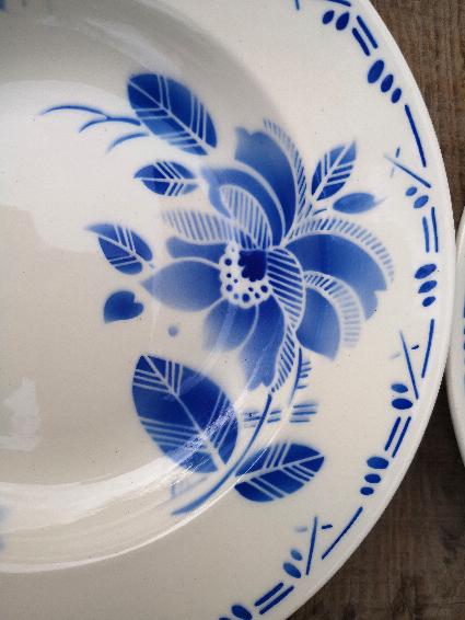 Set of 6 old hollow plates Lunéville