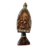 Strange and rare African Massai art sculpture in Kenya in solid wood and brass