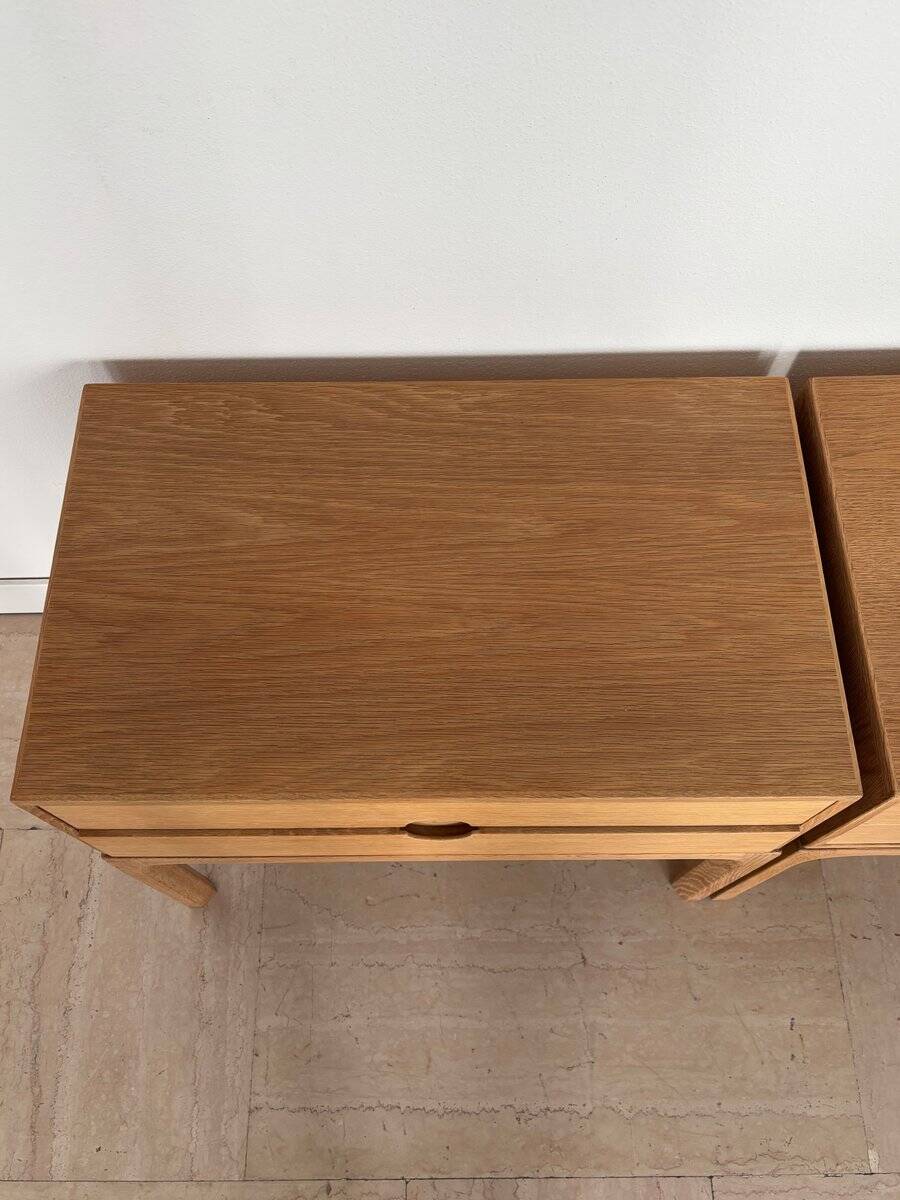 Scandinavian Nightstands in Oak by Kai Kristiansen for Aksel Kjersgaard, 1960s, Set of 2