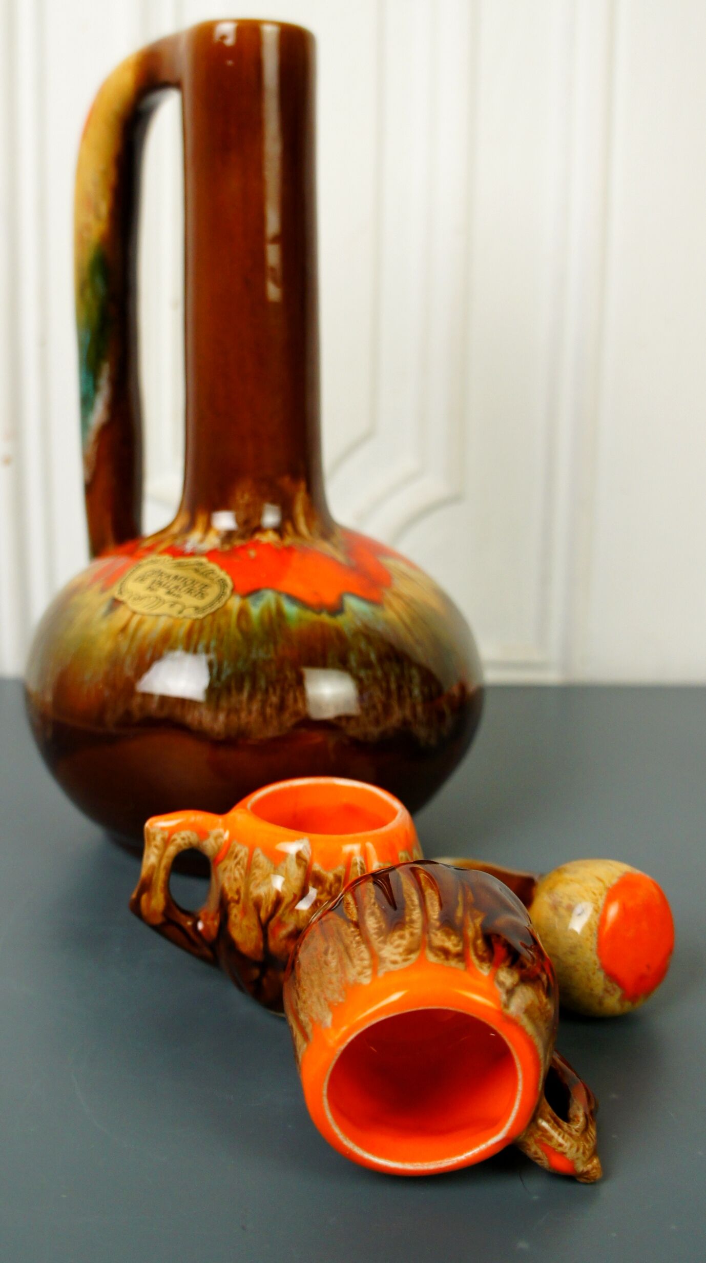 Ceramic liquor service, Vallauris, circa 1970