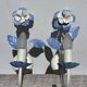 Pair of blue metal floral wall lights