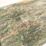 Green painted wooden farmhouse bench