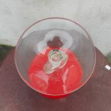 Opaline vase and glass