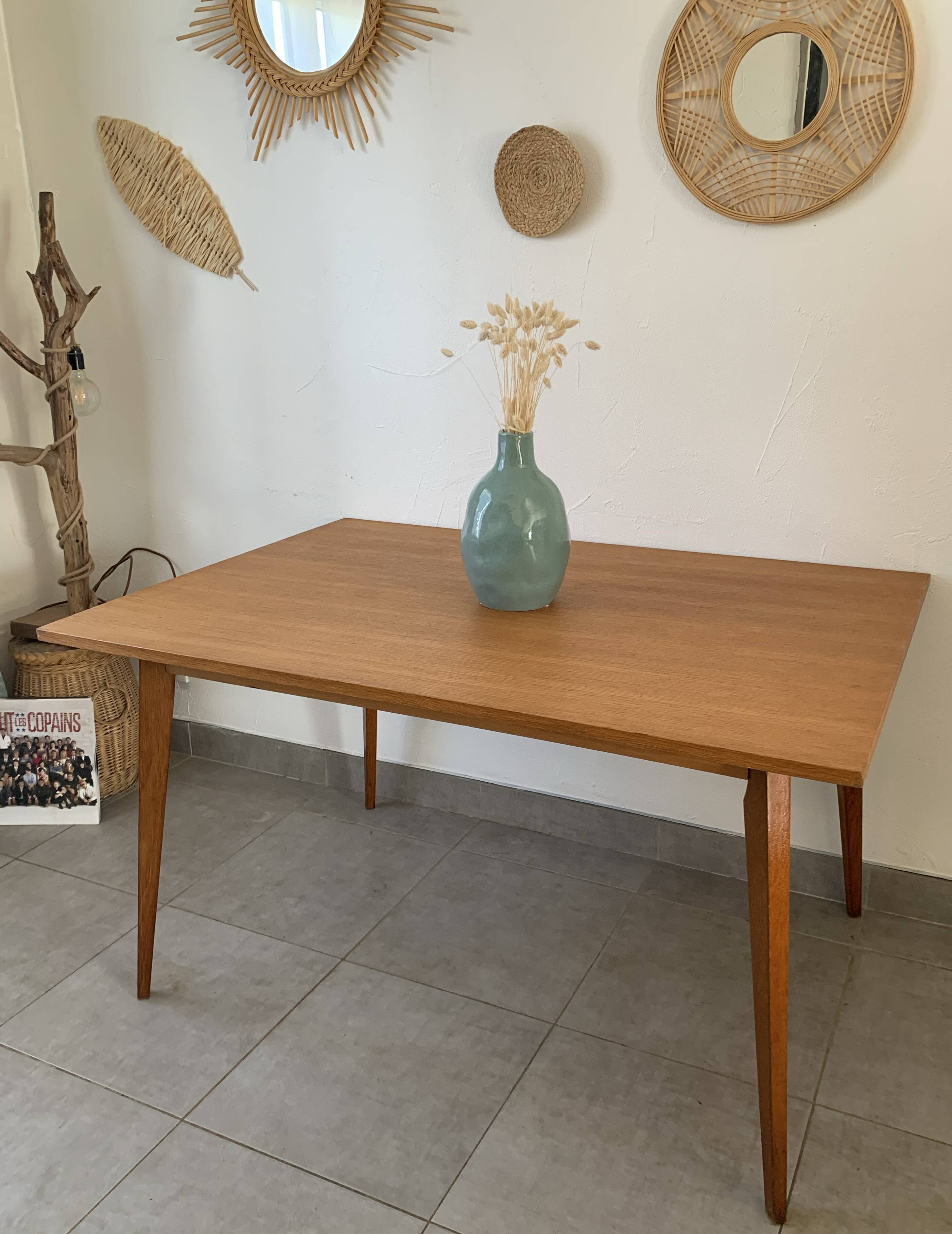 Table en chêne, années 50