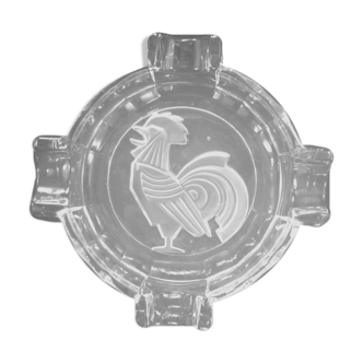 1930 art deco rooster glass ashtray