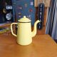 Vintage Pastel Yellow Enamel Coffee Pot - Chic Country Decor
