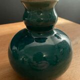 Vase en terre faïencée d’un magnifique émail bleu