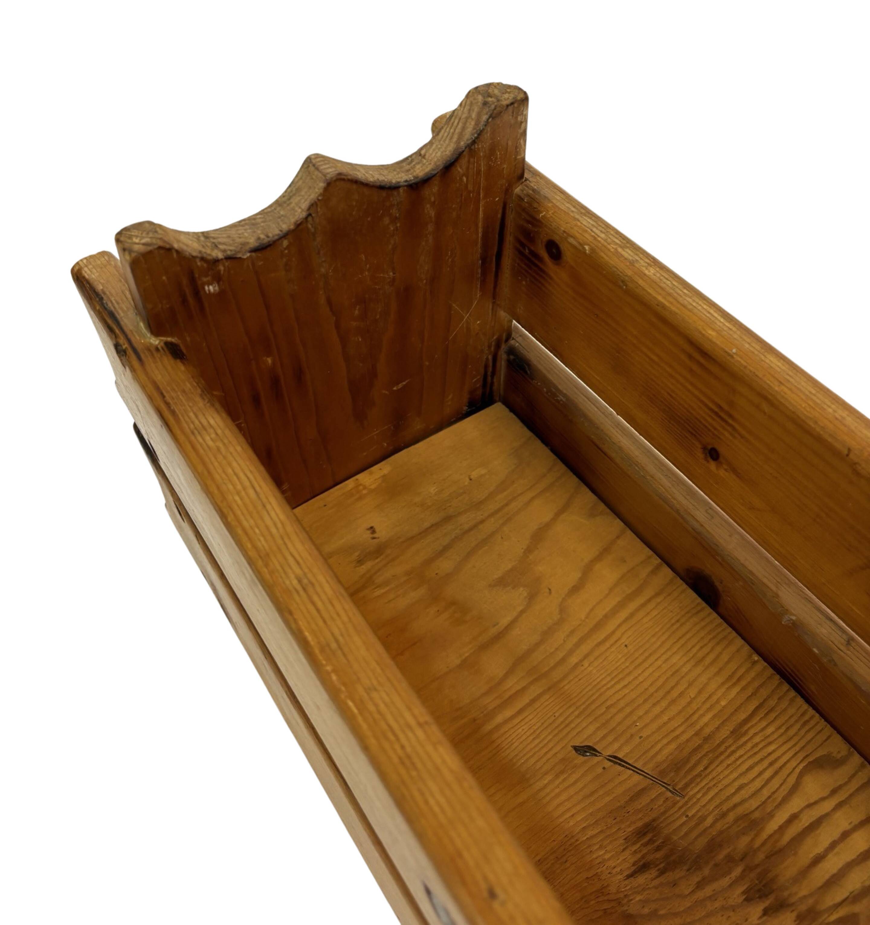 Vintage brutalist planter plant box sixties design wood