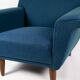 Fauteuil enlaine bleu foncé, design danois, années 1960