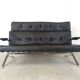 Vintage black leather and chrome sofa, 1970s