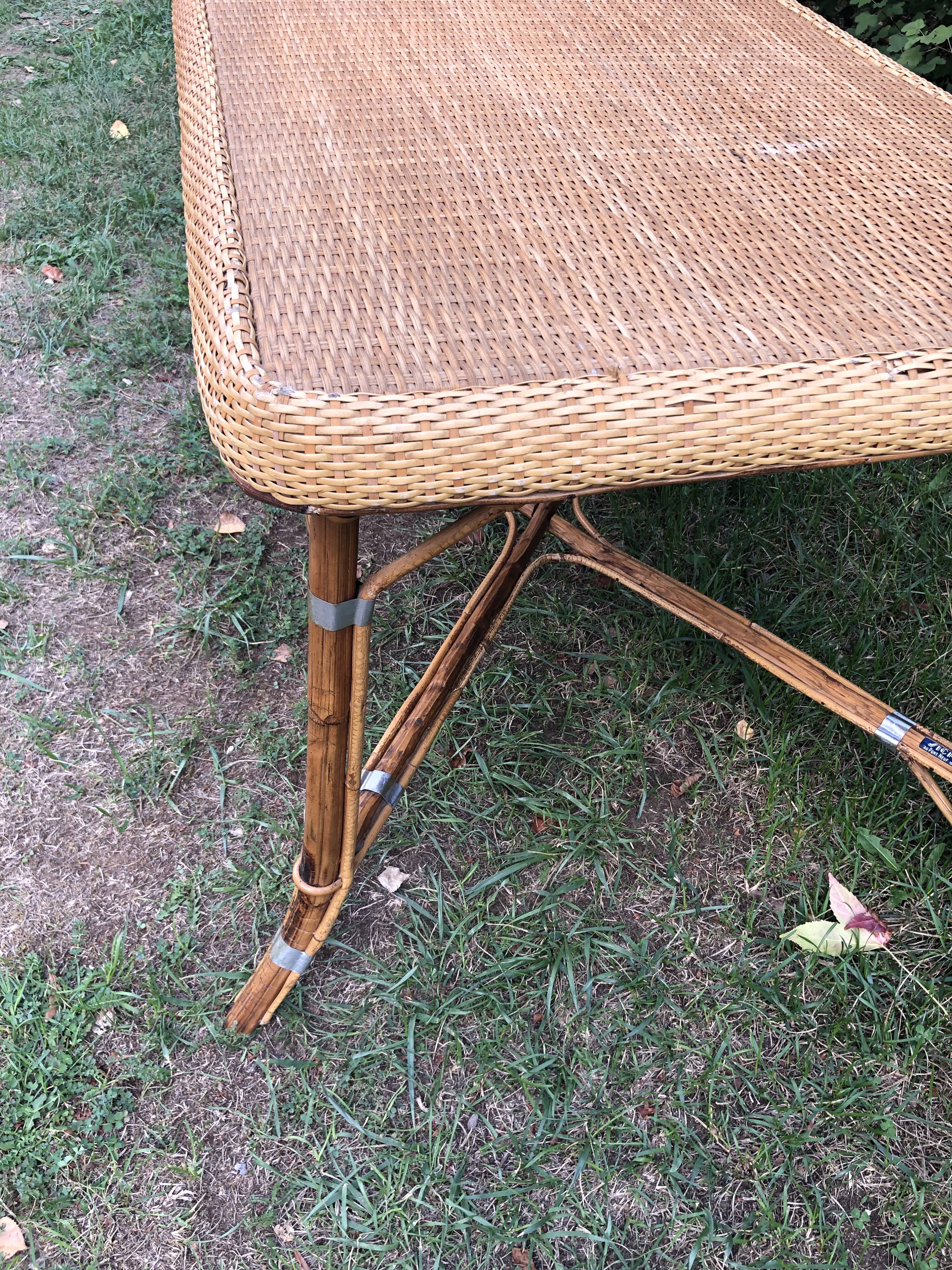 Rattan and wicker table