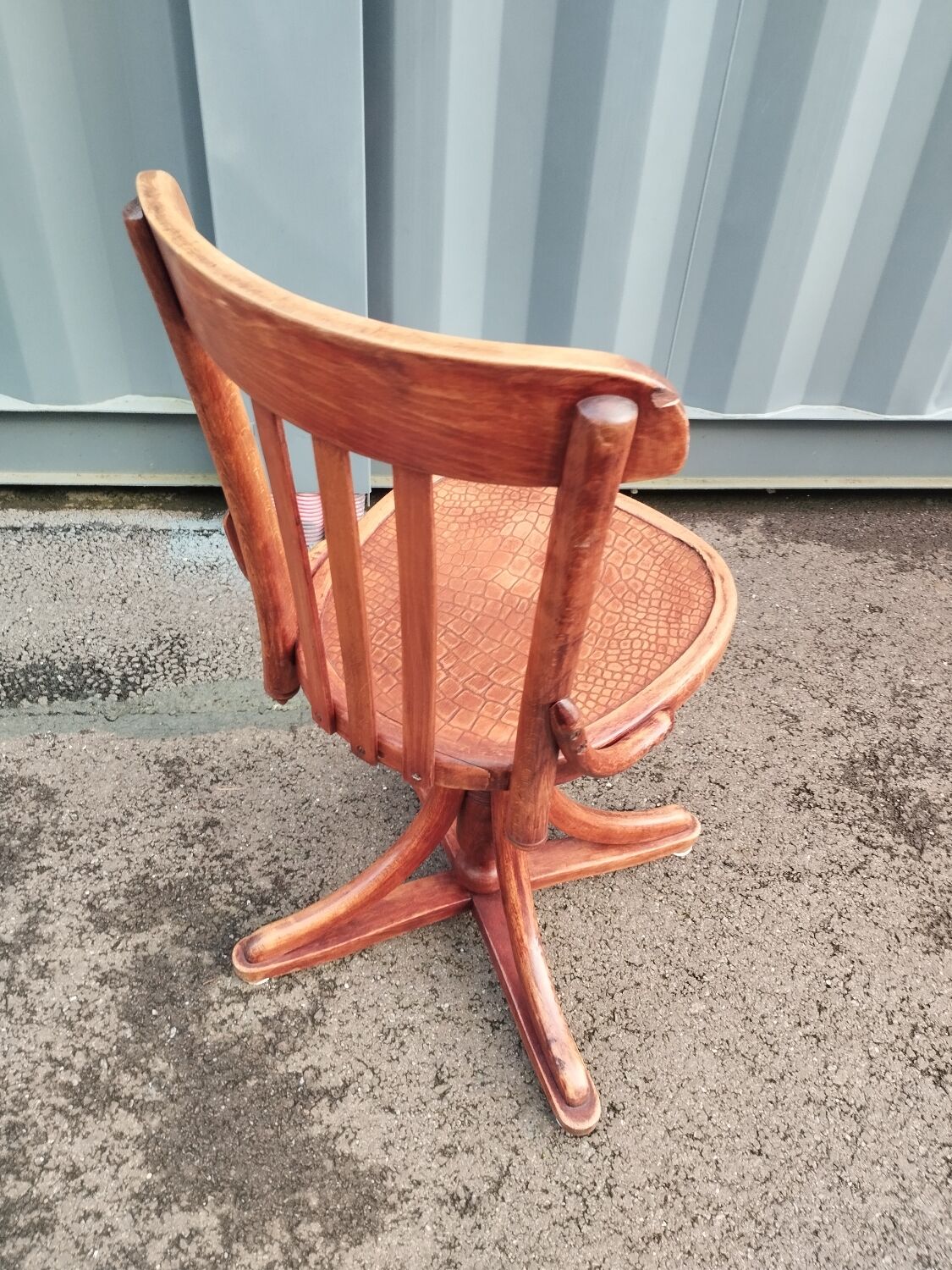 Vintage wooden antique office chair