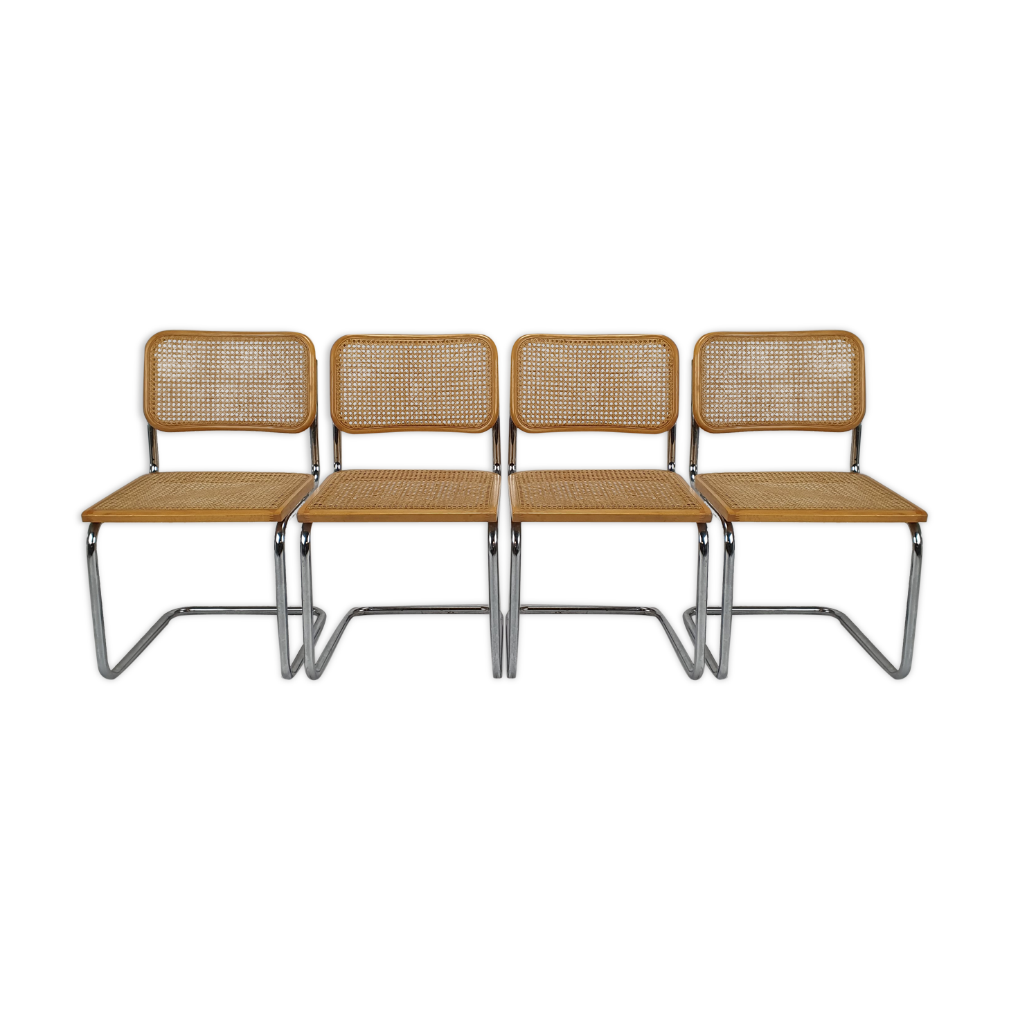 4 chairs cesca by Marcel Breuer, italy, 1970s
