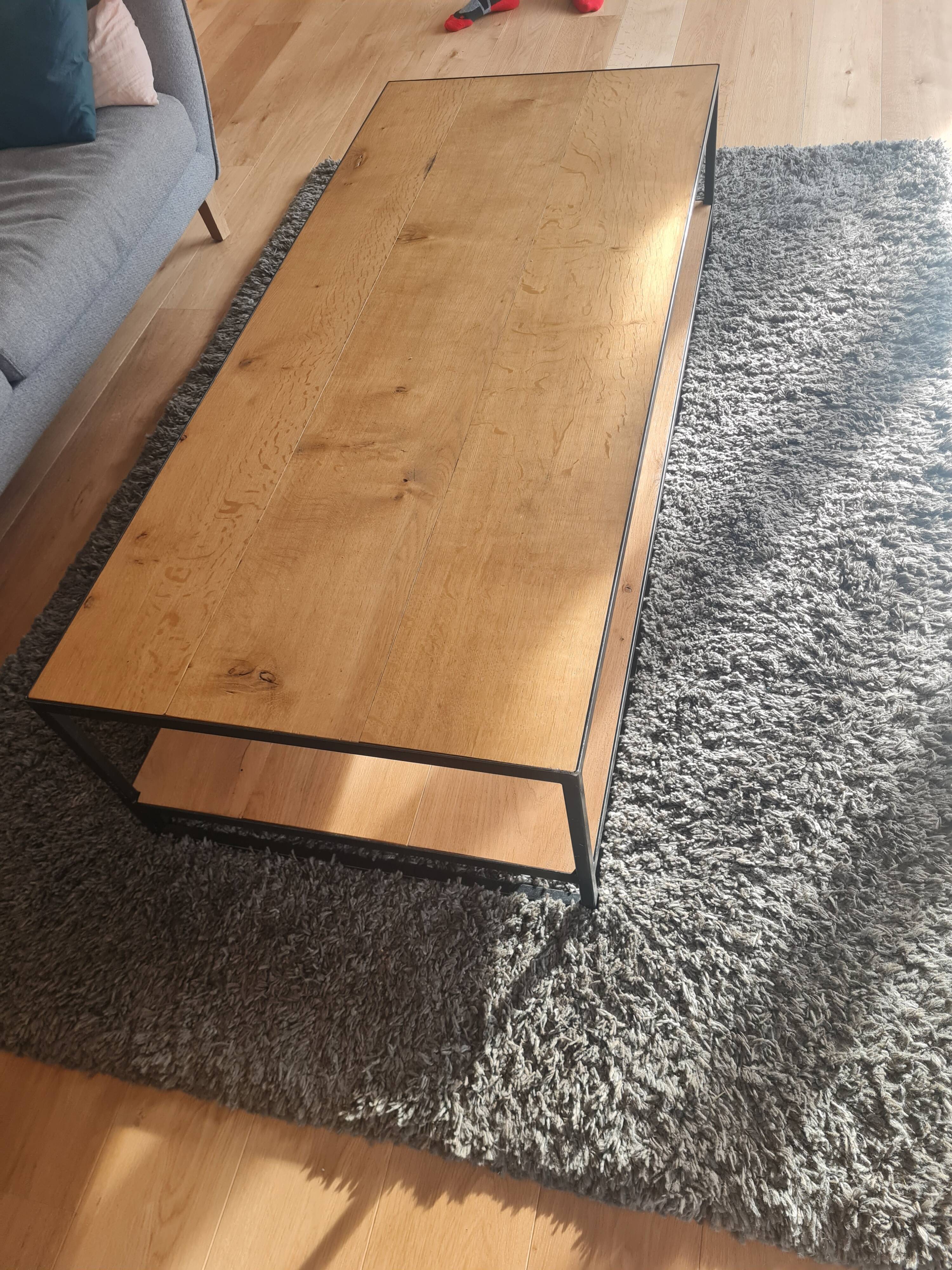 Rectangular wooden coffee table