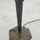 Lampe de table Art Déco tardive en bronze avec abat-jour coquille Capiz années 1950