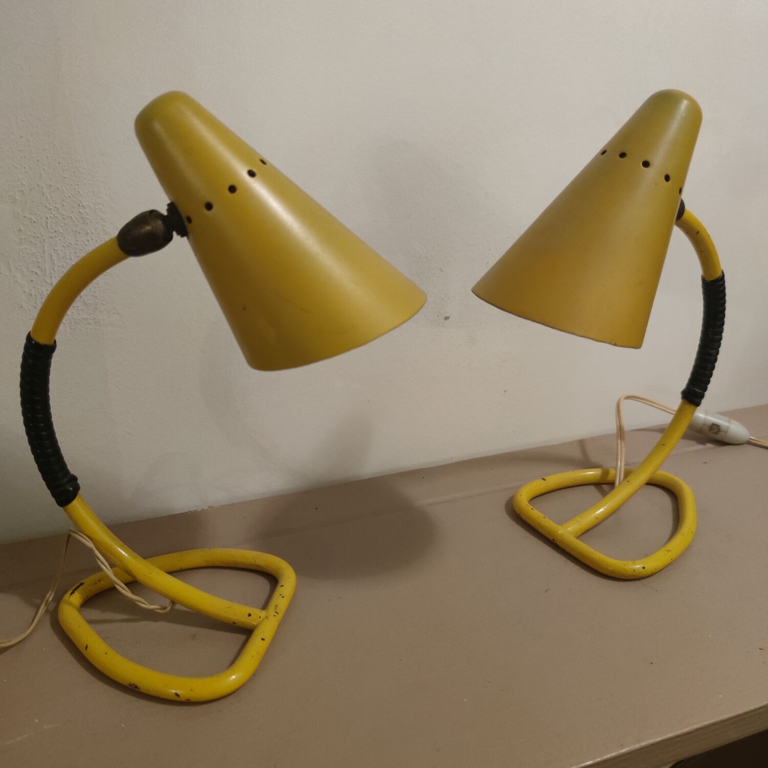 Lot 2 vintage lamps 1950s