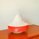 Suspension en opaline bicolore orange / rouge et blanc Design 1970