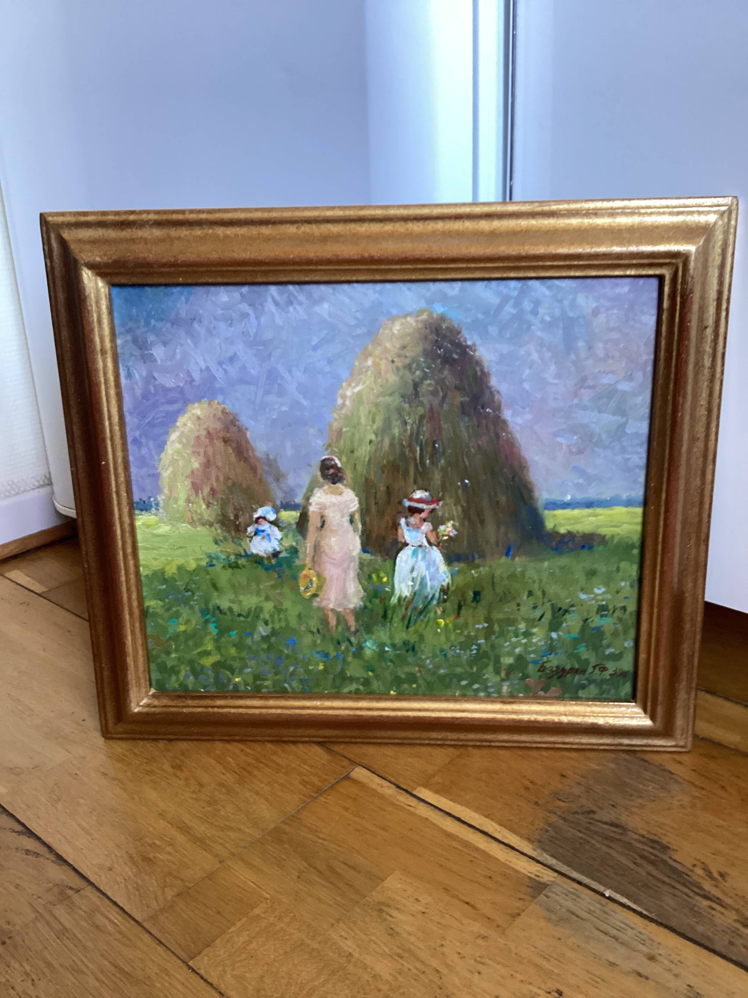 Oil painting on cardboard signed, dimensions: height - 42.5 cm, width - 48.5 cm.