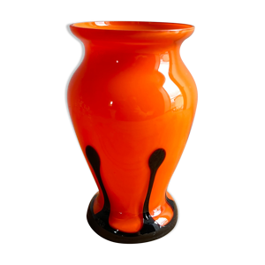 Vase orange verre tango michael