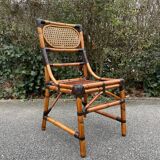 4 bamboo chairs and cannage