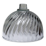 Petite cloche à dessert ou à fromage en verre pressé vintage/ancienne torsades