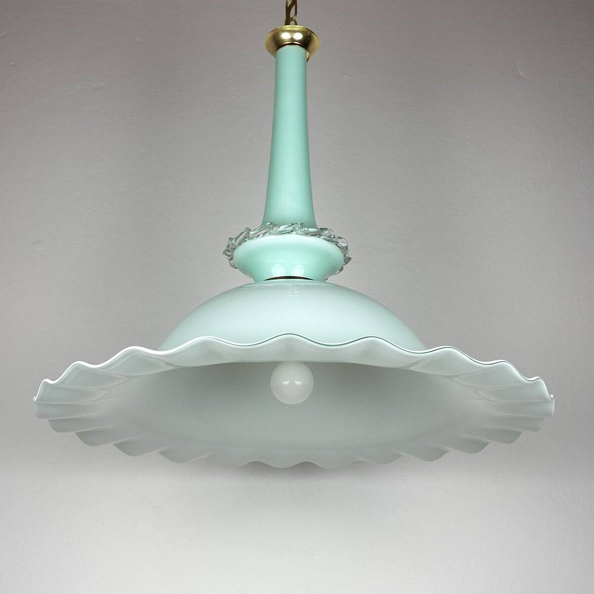 Vintage Murano glass pendant lamp attributed to Venini, Italy, 1970s.