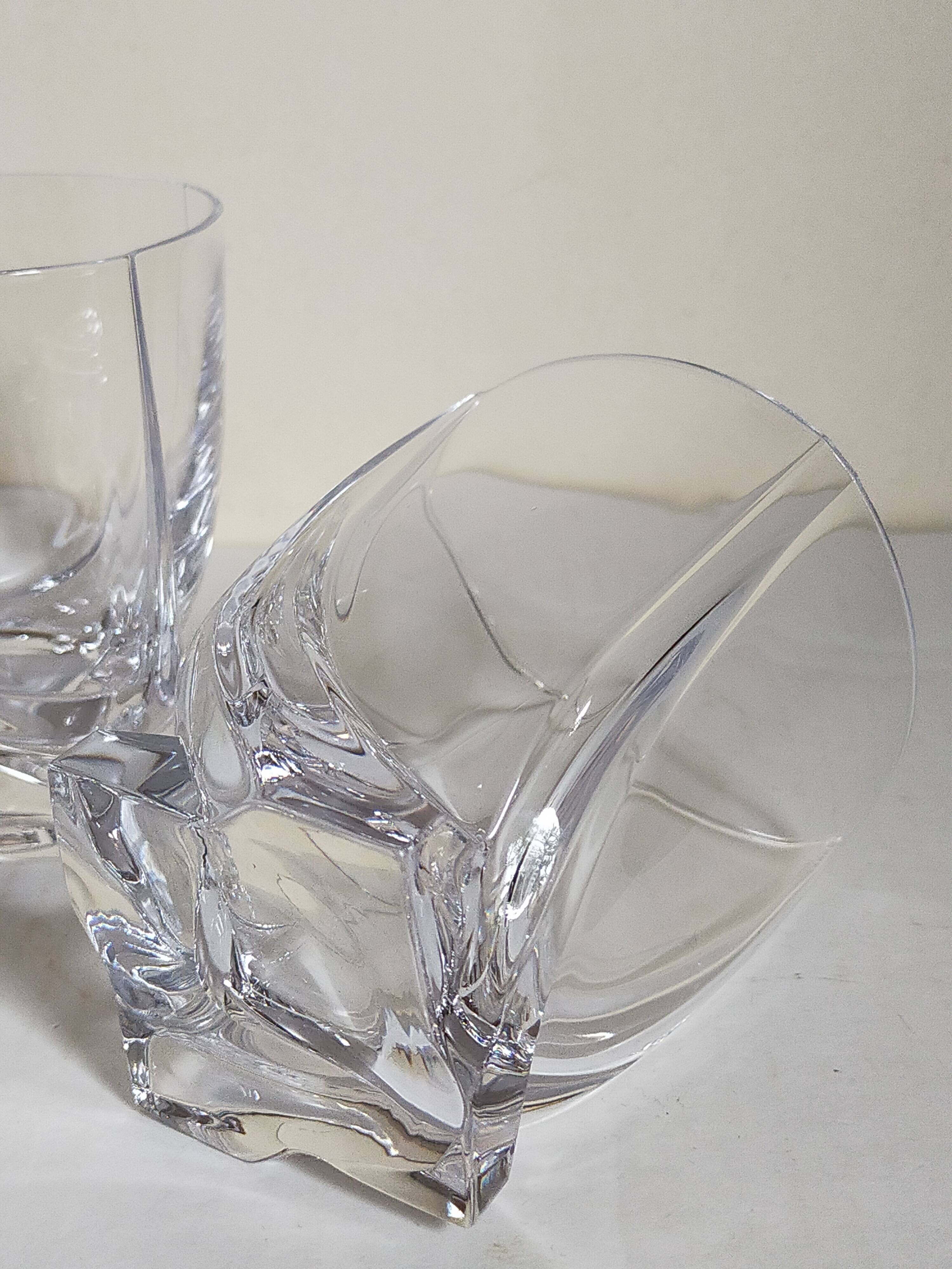 Five vintage crystal whiskey glasses