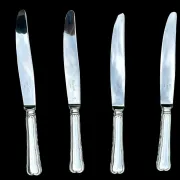 4 silver-plated metal table knives Ravinet D'Enfert model Filet Contours