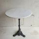 Round table bistro in white marble