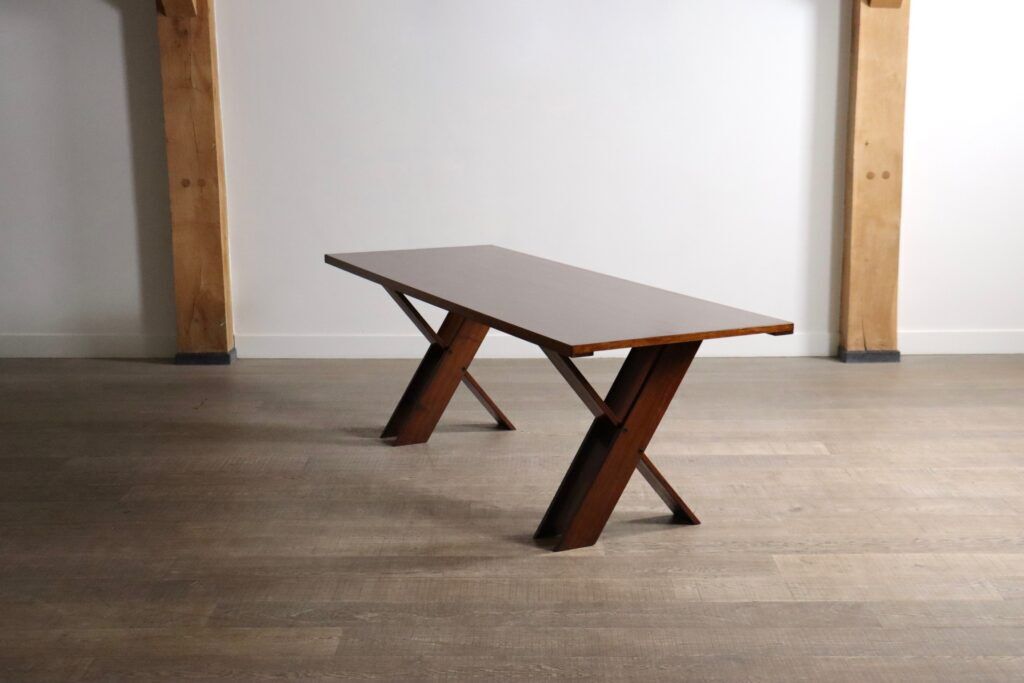 TL58 dining table in walnut by Marco Zanuso for Poggi, Italy 1960s