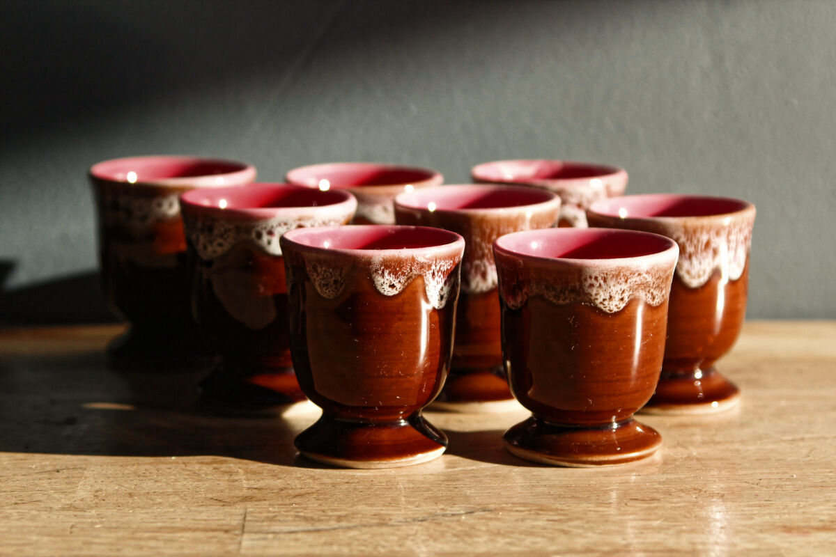 Lot de 8 coquetiers vintage