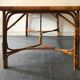 Vintage rattan table 6 people by Louis Sognot