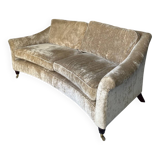 Beige velvet sofa