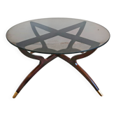 Table basse Mid Century Spider en frêne - style Carlo di Carli
