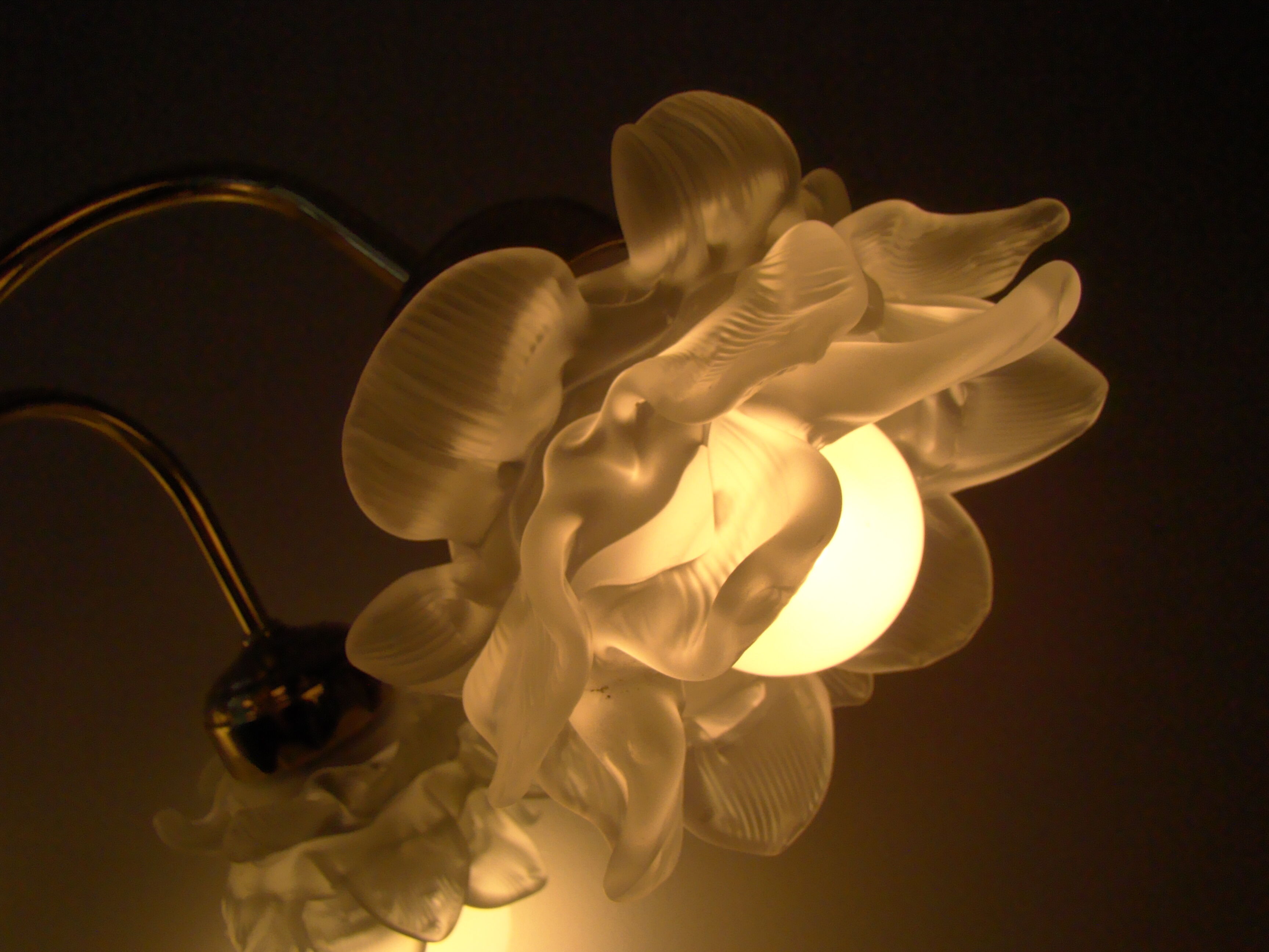 Vintage chandelier with roses in glass paste