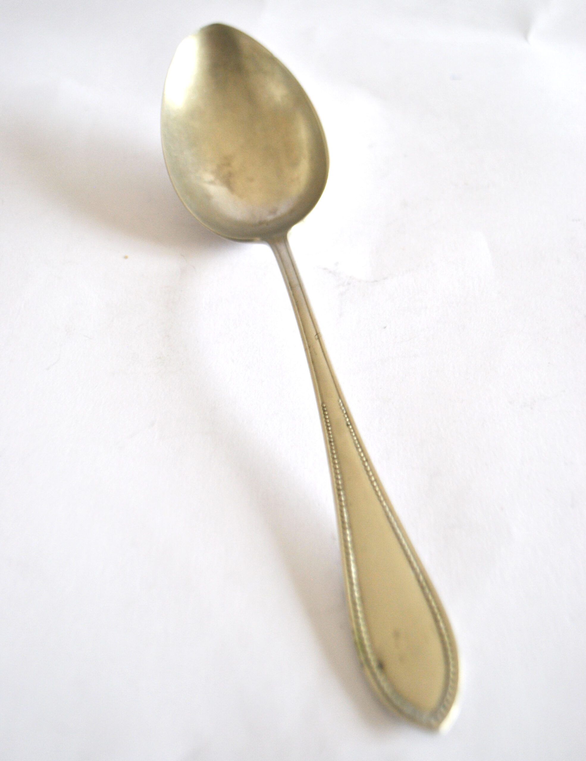 German silver-plated sauce spoon Gowe ALPACCA pearl decoration 26cm