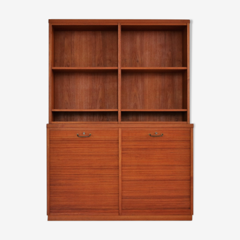 Vintage rare teak cabinet with tambour doors