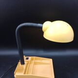 Lampe de bureau flexible codilem jaune noir avec porte crayon année 80's